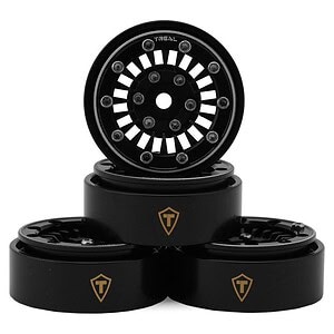 Treal Hobby SCX24 Type C 1.0 Brass Beadlock Crawler Wheels - Black (4) (27.3g)