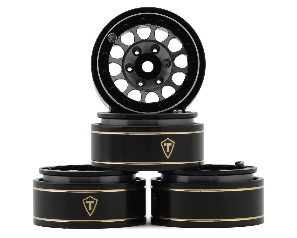 Treal Hobby SCX24 Type I 1.0 Classic 12-Spoke Beadlock Wheels - Grey (4) (27.2g)