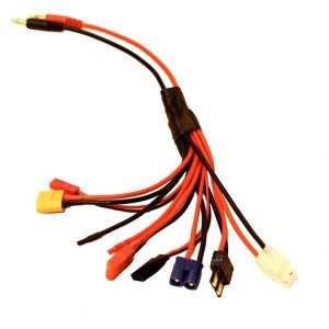 RCE Squid 7-Function Charge Adapter to Male 4mm Bullets - 300mm Wire