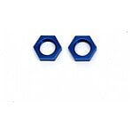 STRC CNC Machined Aluminum 17mm Hex Adapter Lock-Nut - Set of 2 Blue ST3654