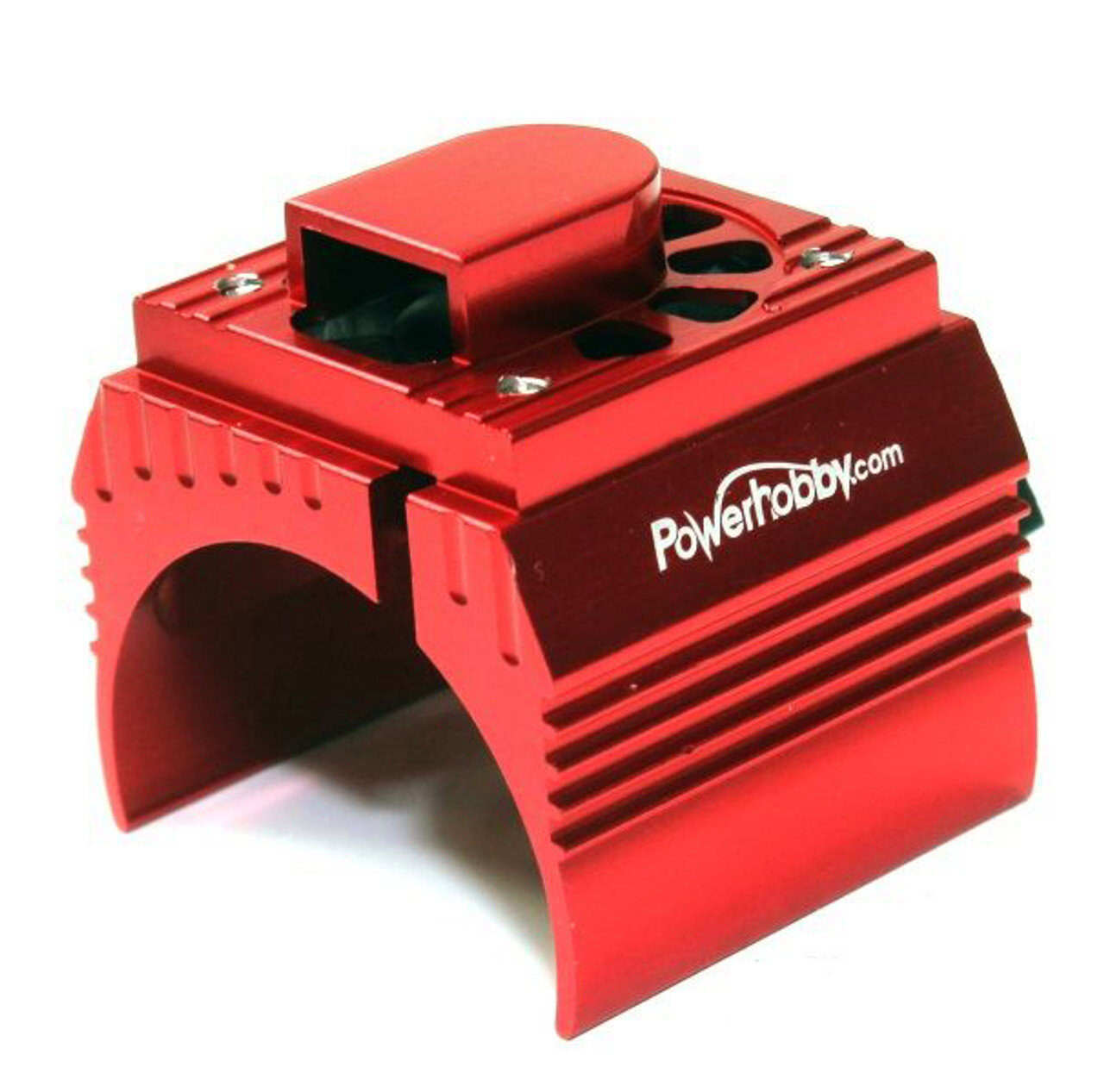 PowerHobby Aluminum Motor Heatsink & Cooling Fan For 1/8 Size Motors Red