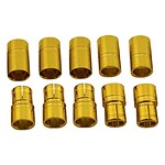 Racers Edge 8mm Gold Plated Banana Plugs - Male and Female 5 Pairs of 2
