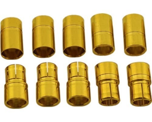 Racers Edge 8mm Gold Plated Banana Plugs - Male and Female 5 Pairs of 2