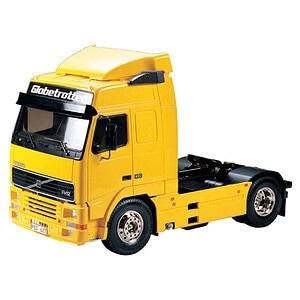 Detailed RC truck with yellow body and realistic design for remote control car enthusiasts.