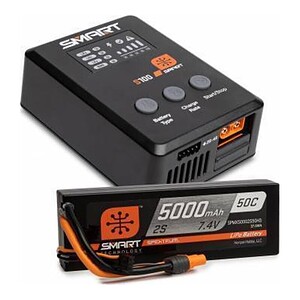 Spektrum Smart Powerstage Surface Bundle: 5000mAh 2S LiPo (IC3)/ S100 Chg