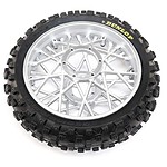 Losi PM-MX Dunlop MX53 Rear Tire Pre-Mounted - Chrome