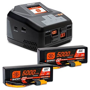 Spektrum Smart Powerstage 6S Surface Bundle 5000mAh 3S LiPo Battery IC5 2 / S2100 Charger