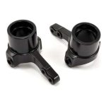 High-quality black RC car motor mounts for remote control vehicles.