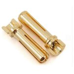 TQ Wire  4mm Gold Narrow Top Bullet Connectors 18mm