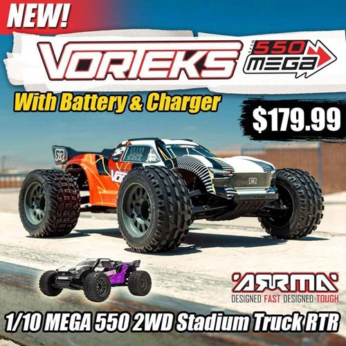 Arrma Releases the 2WD Vorteks Mega 550 Stadium Truck 1 Arrma Releases the 2WD Vorteks Mega 550 Stadium Truck