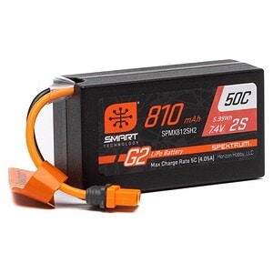 Spektrum RC 7.4V 810mAh 2S Smart G2 50C LiPo - IC2 Hardcase / EC2 Adapter Included