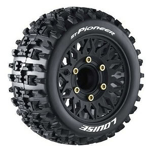 Louise RC B-Paddle Soft Tires Pre-Mounted on Black Spoke Rim - 17mm Hex