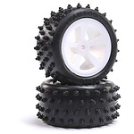 Losi Mini JRX2 4-Row Rear Tires Mounted - White (2)