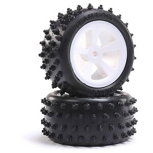 Losi Mini JRX2 4-Row Rear Tires Mounted - White (2)
