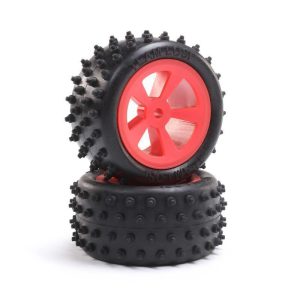 Losi Mini JRX2 4-Row Rear Tires Mounted - Red (2)