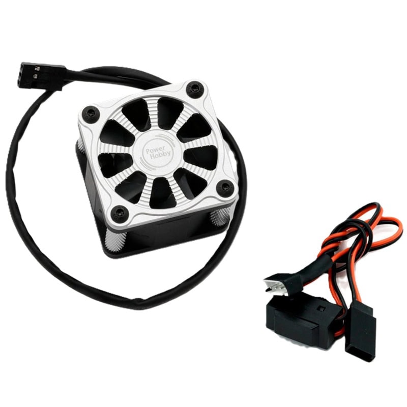 PowerHobby Twister 1/10 1/8 Motor Aluminum High Speed Cooling Fan Silver PHF118-SILVER