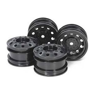Tamiya TT-01 Type-E Racing Truck Wheels w/12mm Hex 4-Pack - Black