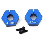 Team Associated RC10 B6.2 4.0mm Clamping Wheel Hex (Blue) (2)