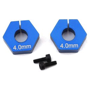 Team Associated RC10 B6.2 4.0mm Clamping Wheel Hex (Blue) (2)