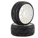 GRP GT - TO3 Revo Belted Pre-Mounted 1:8 Buggy Tires - White (XB1) with FLEX Wheel (2)