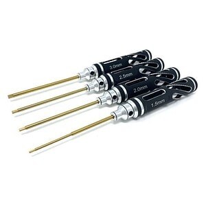 MT Racing 4 Piece Titan Precision Metric Hex Driver Set MTR1551BK