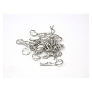 MT Racing Medium Silver Body Clips 20-Pack MTR16100SL