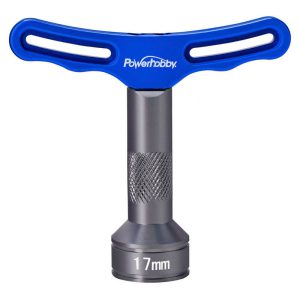 PowerHobby 17mm Aluminum T-Handle Hex Wheel Wrench Blue RC Tools