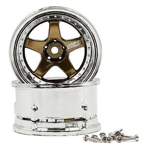 DS Racing Drift Element 5-Spoke Drift Wheels - Bronze & Chrome (2) DS-DE-021