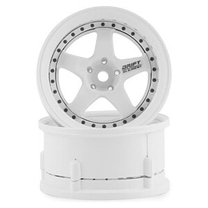DS Racing Drift Element 5-Spoke Drift Wheels - Triple White with Black Rivets DS-DE-002