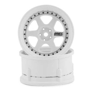 DS Racing Drift Element 6-Spoke Drift Wheels - Triple White with Black Rivets ds-de-202