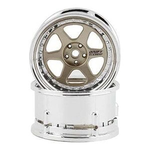 DS Racing Drift Element 6-Spoke Drift Wheels - Gold & Chrome DS-DE-215