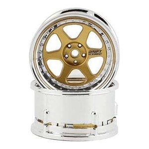 DS Racing Drift Element 6-Spoke Drift Wheels - Gold & Chrome DS-DE-217
