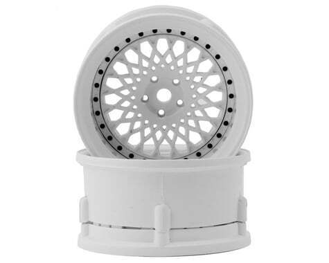 DS Racing Drift Element Mesh Drift Wheels (Triple White w/Black Rivets) (2) DSD-DE-302