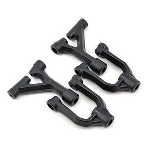 Durable black RC car suspension arms for off-road racing.