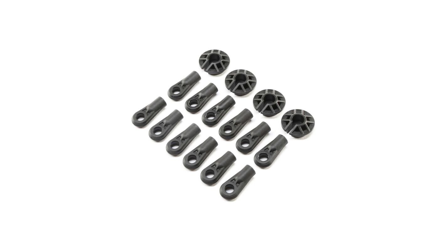 Team Losi Shock and Rod Ends Spring Cups 12-Pack: Super Baja Rey LOS254034