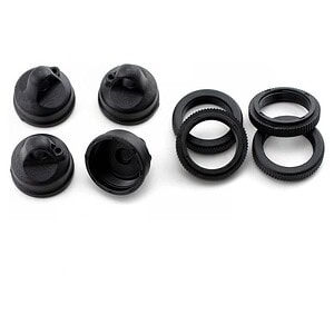 Losi Shock Adjuster Nut & Cap (4):LST2 AFT XXL2 LOSB2815