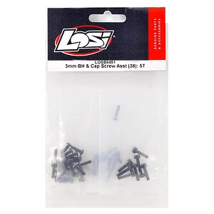 Losi 3mm BH & Cap Screw Asst (38): 5IVE-T MINI WRC LOSB6451