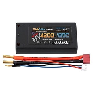 PowerHobby 2S 7.6V HV + Graphene 4200mah 120c Shorty Lipo Battery