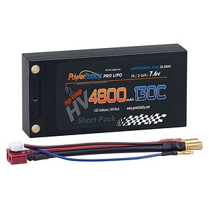 PowerHobby 2S 7.6V 4800mAh 130C HV + Graphene Shorty Lipo Battery 5mm LCG  PHB2S4800130S
