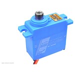High-quality blue RC servo motor with metal gear, compatible with RC cars and trucks.