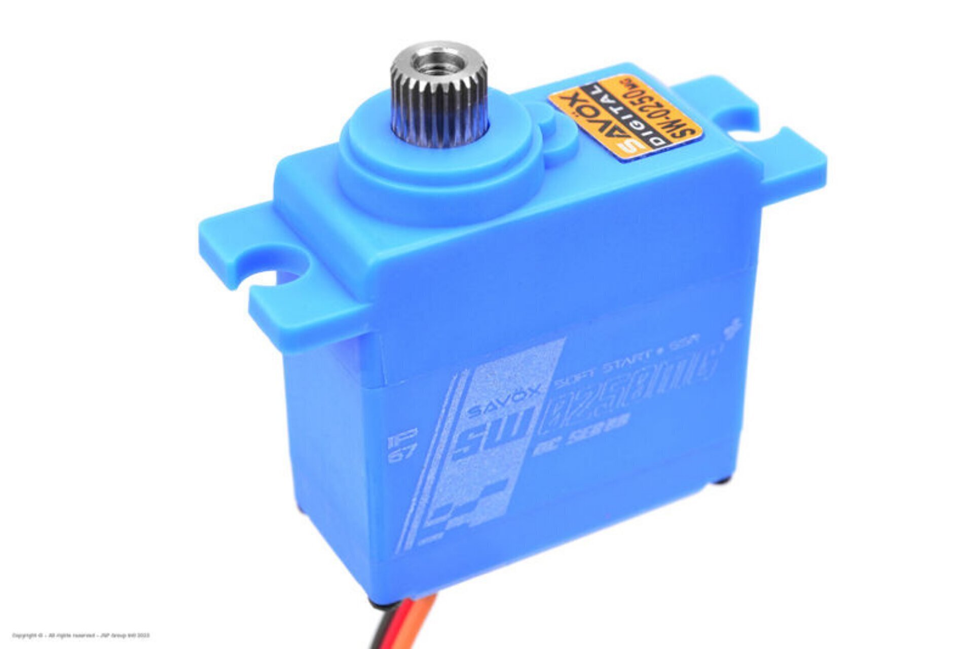 High-quality blue RC servo motor with metal gear, compatible with RC cars and trucks.