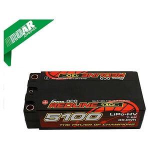 Gens ace Redline Series 5100mAh 7.6V 130C 2S2P HardCase HV Shorty Lipo Battery