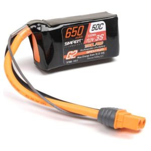 Spektrum 11.1V 650mAh 3S 50C Smart G2 Trail Pro LiPo Battery: IC2 SPMX-1051