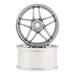 Topline Blitz BRW03 5-Split Spoke Drift Wheels (Matte Chrome) (2) (6mm Offset) w/12mm Hex