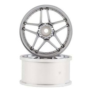Topline Blitz BRW03 5-Split Spoke Drift Wheels (Matte Chrome) (2) (6mm Offset) w/12mm Hex