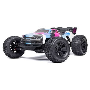High-speed off-road RC car with rugged tires and aerodynamic design for remote control car enthusiasts.