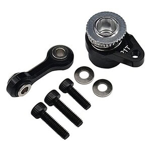 Precision RC car steering lock with mounting hardware.