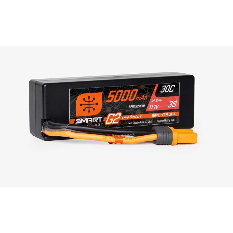 Spektrum 11.1V 5000mAh 3S 30C Smart G2 LiPo Battery: IC5