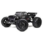 Durable black RC off-road truck with oversized tires and detailed design. Perfect for hobbyists and racing enthusiasts.