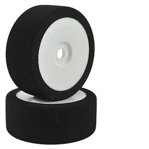 High-quality foam RC car tires with white center hub, perfect for remote control racing and hobby enthusiasts.